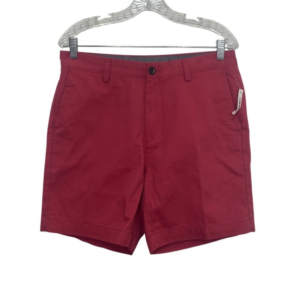 Essentials Slim Fit Chino Shorts Mens Size 31 Washed Red New Summer